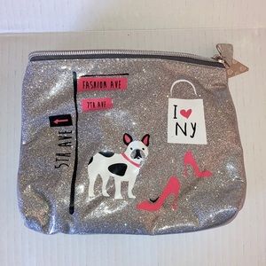 I love NY cosmetic pouch SizeS Silver